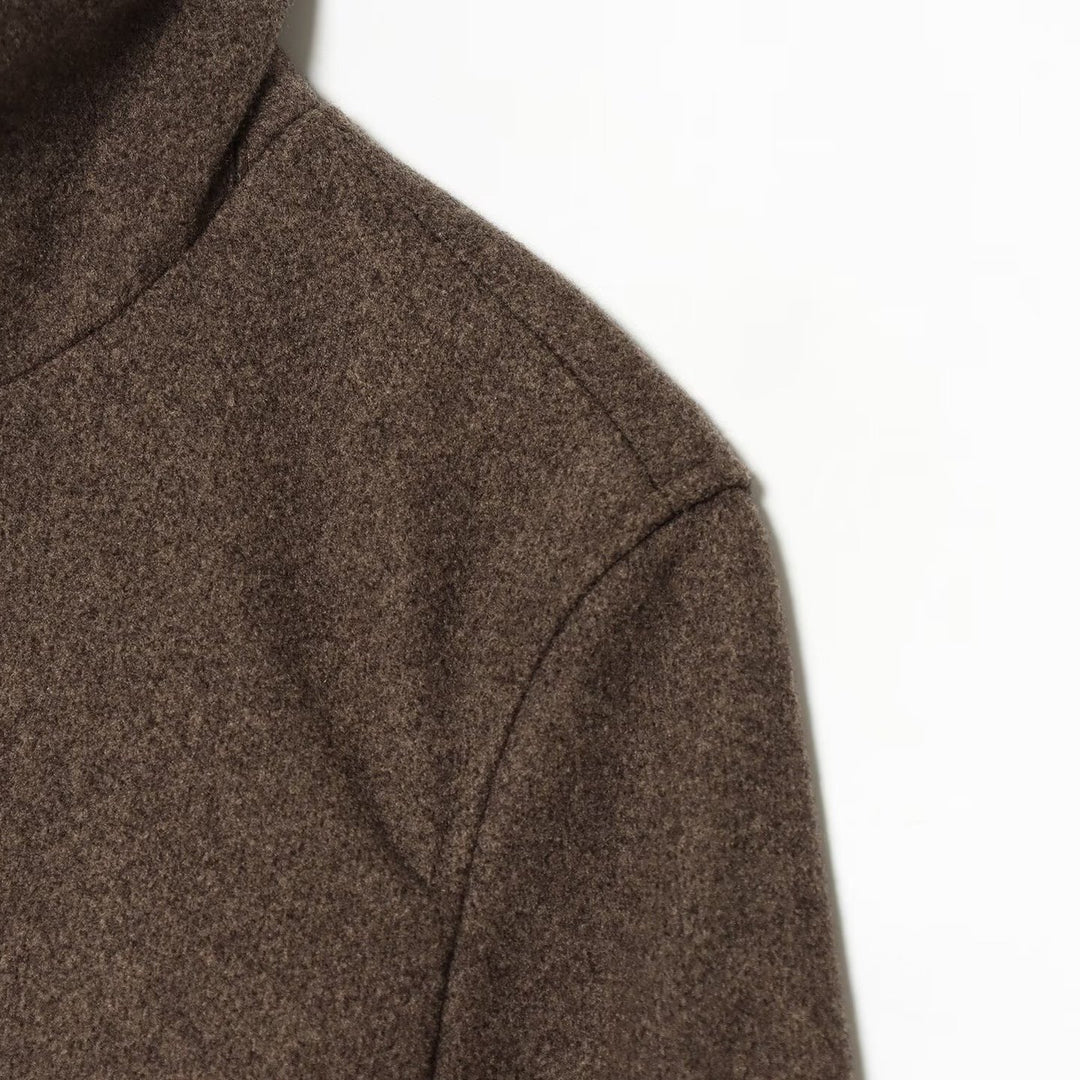 Damen Cropped Boxy-Jacke mit hohem Stehkragen, Knopfleiste und aufgesetzten Pattentaschen Nord Taschen