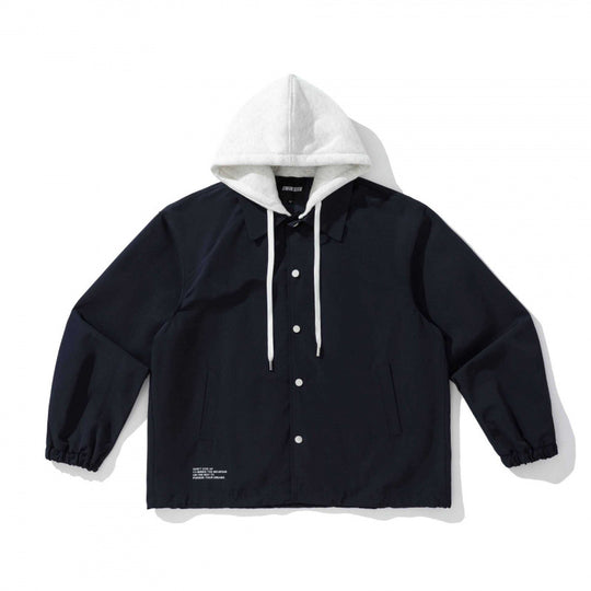 Unisex Zweilagige Overshirt Jacke mit angenähter Fleecekapuze und Druckknopfleiste Nord Taschen