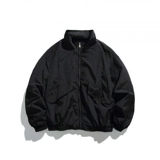 Unisex Leichte Nylon‑Bomberjacke mit Stehkragen, durchgehendem Reißverschluss und elastischem Saum Nord Taschen