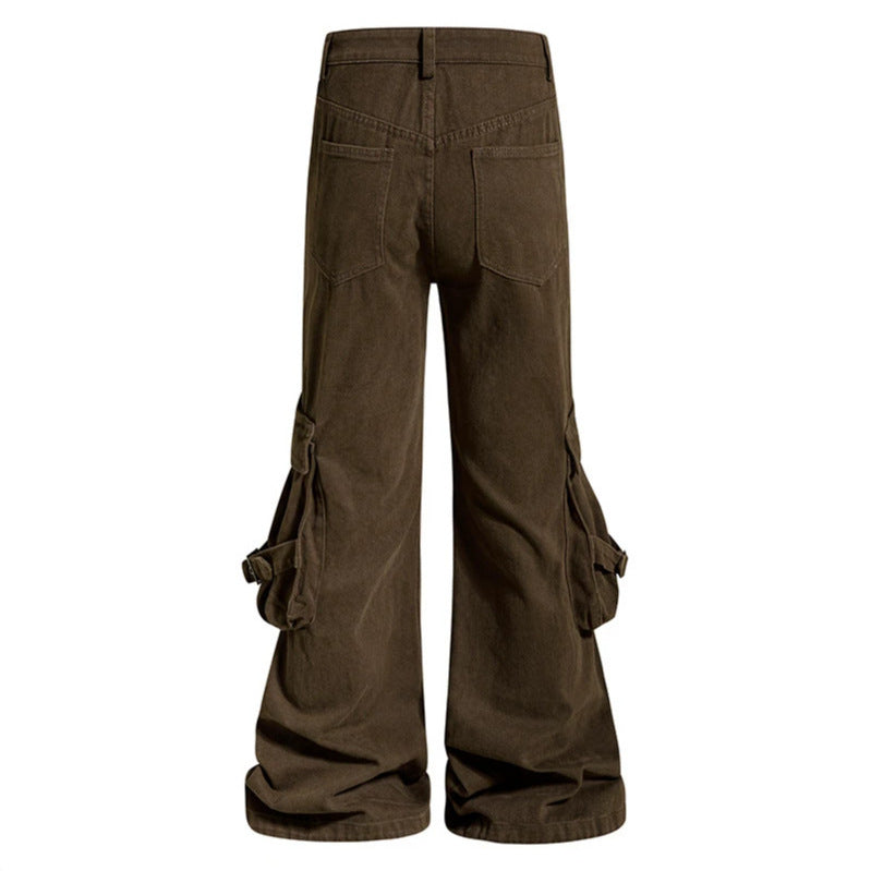 Damen Cargo-Culotte mit gerafften Beuteltaschen, Ösenriemen und seitlichen Reißverschlüssen Nord Taschen