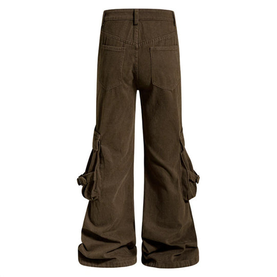 Damen Cargo-Culotte mit gerafften Beuteltaschen, Ösenriemen und seitlichen Reißverschlüssen Nord Taschen