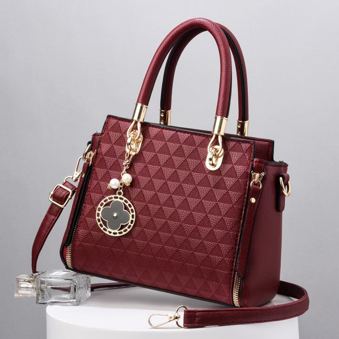 Damen Designer-Handtasche mit geometrischem Schmuckmuster und abnehmbarem Tragegurt Nord Taschen