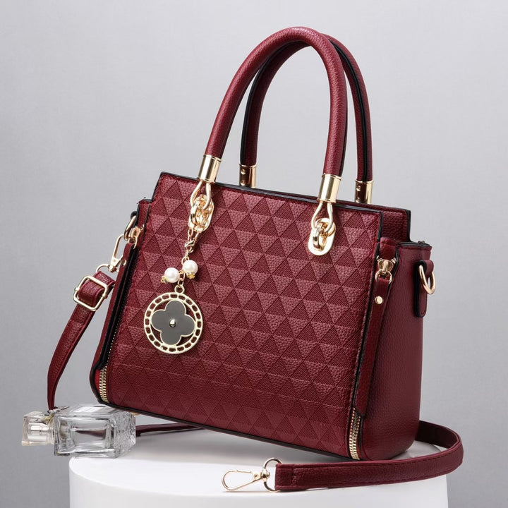 Damen Designer-Handtasche mit geometrischem Schmuckmuster und abnehmbarem Tragegurt Nord Taschen
