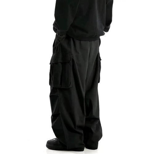 Herren Weite Baggy-Utility-Cargohose mit Multifachtaschen und tiefem Schritt Nord Taschen