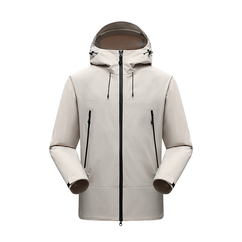 Herren Minimalistische technische dreilagige Softshelljacke mit versiegelten Nähten und wasserdichtem Frontreißverschluss Nord Taschen