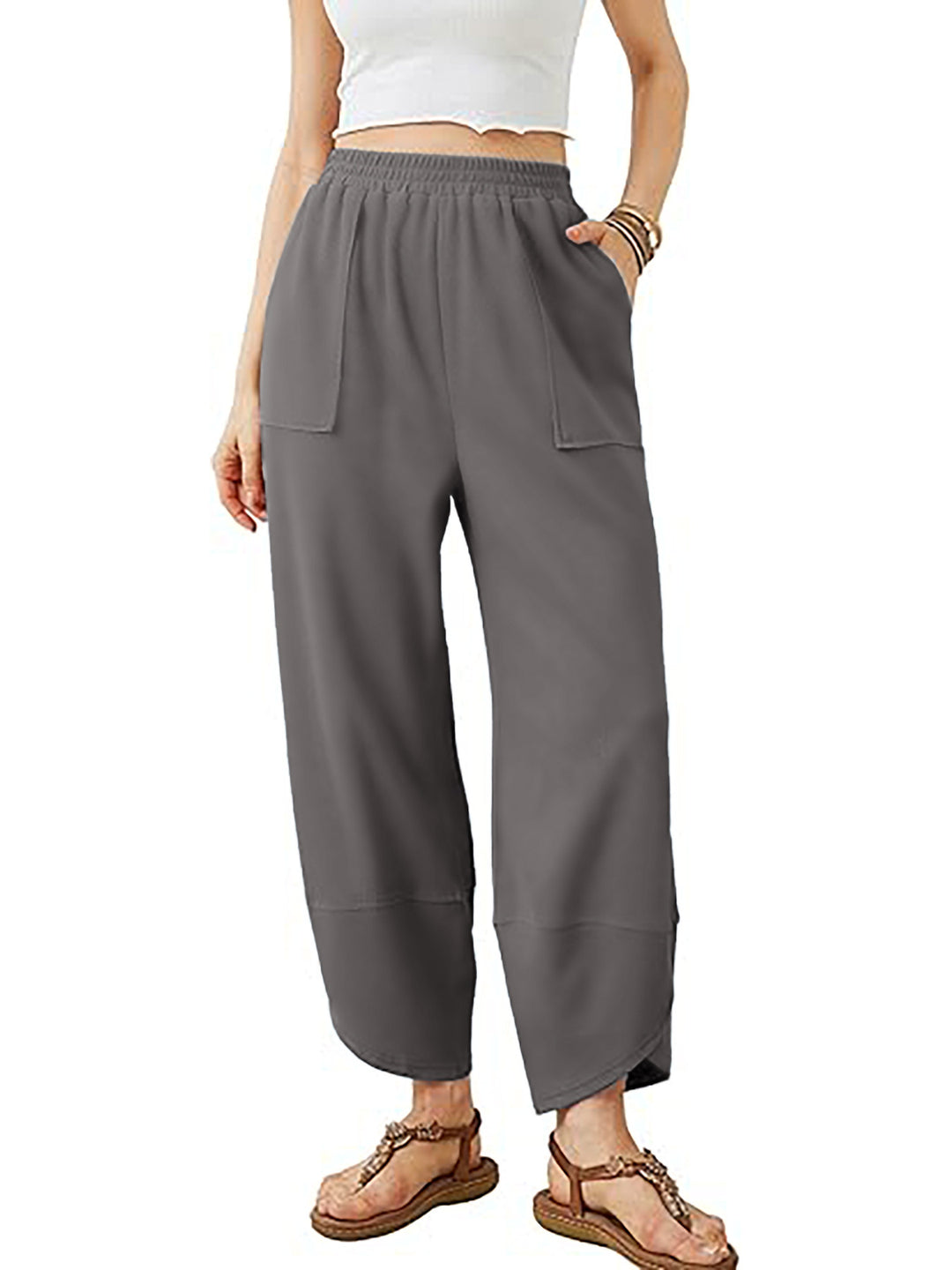 Damen Culotte-Hose mit elastischem Bund und aufgesetzten Taschen Nord Taschen