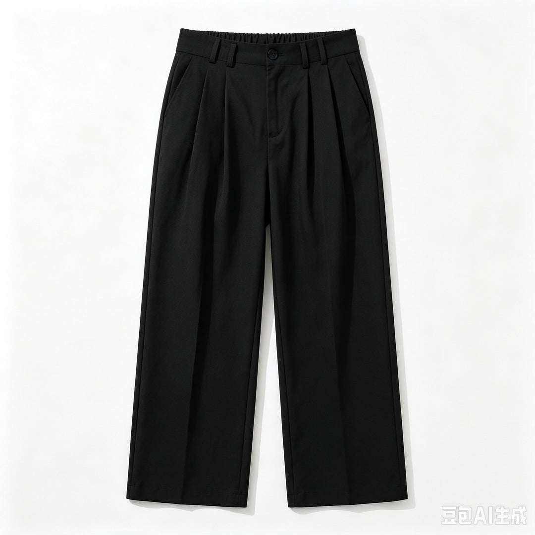 Damen Hochtaillierte weite Bundfaltenhose mit verkürztem Bein und verstellbaren Knopf-Bündchen Nord Taschen