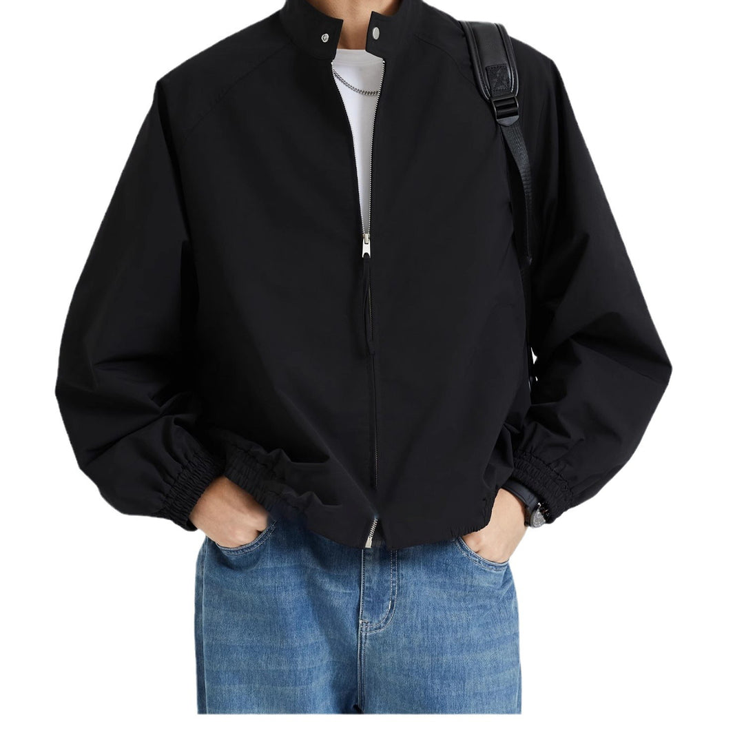 Herren leichte oversized Bomberjacke mit Stehkragen und elastischen Bündchen Nord Taschen