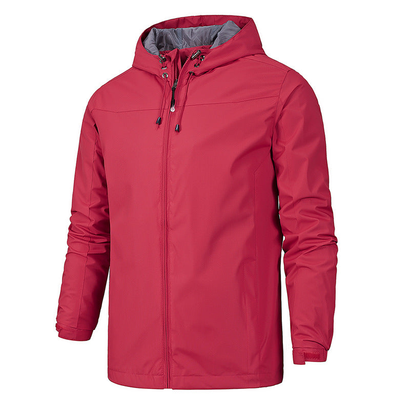 Herren Ultraleichte packbare Regenjacke mit Kapuze und verdecktem Reißverschluss Nord Taschen