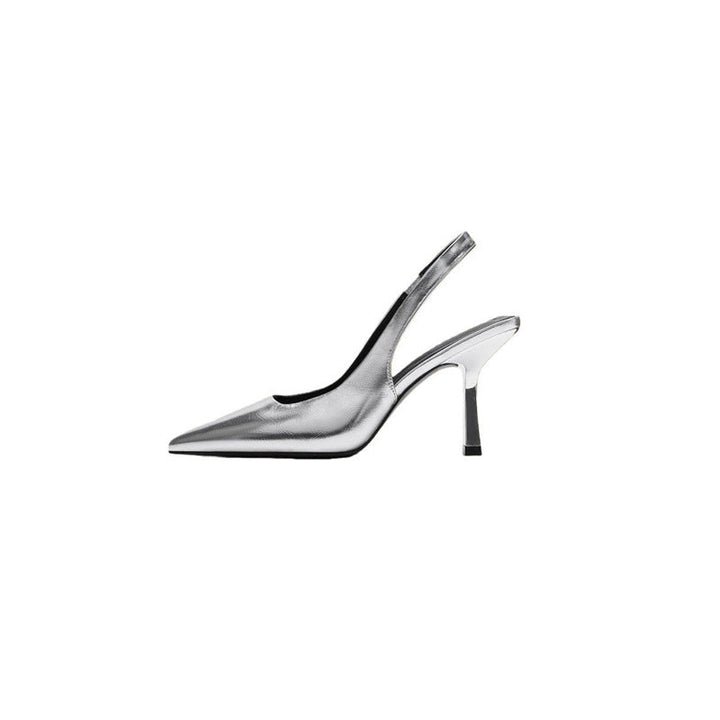 Damen Slingback High Heel Pumps mit elegantem metallic Finish
