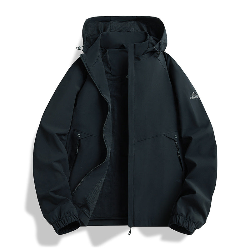 Herren Kapuzen-Softshellblouson im urbanen Minimalstil mit verdecktem Reißverschluss Nord Taschen