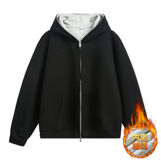 Unisex Oversize-Kapuzenjacke mit kontrastiertem Innenfutter und tiefer Kängurutasche Nord Taschen