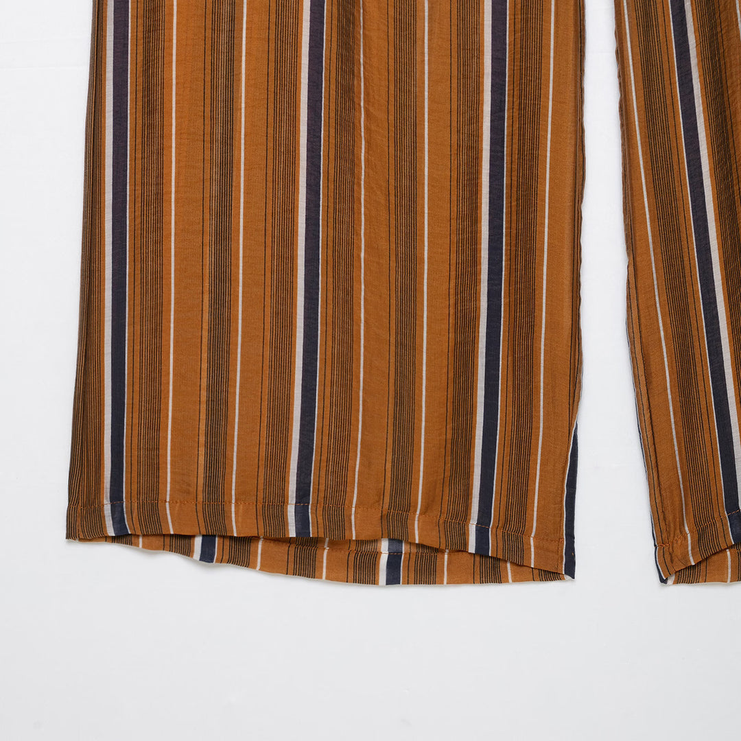 Damen Weite Palazzo‑Hose mit Tunnelzugbund und vertikalem Streifenjacquard Nord Taschen