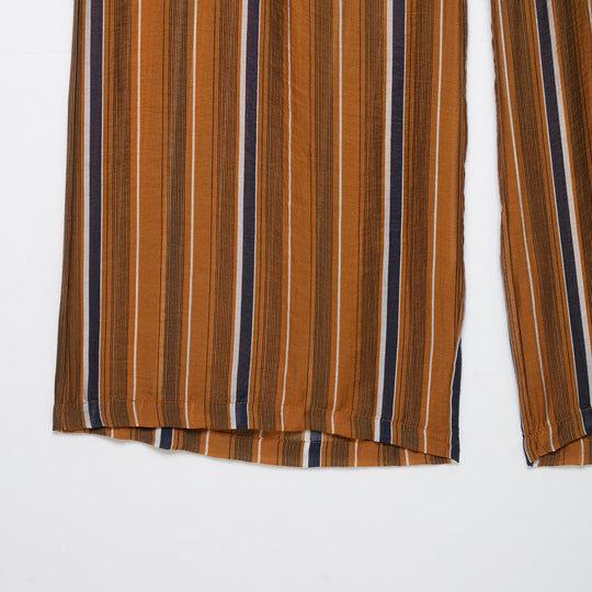 Damen Weite Palazzo‑Hose mit Tunnelzugbund und vertikalem Streifenjacquard Nord Taschen