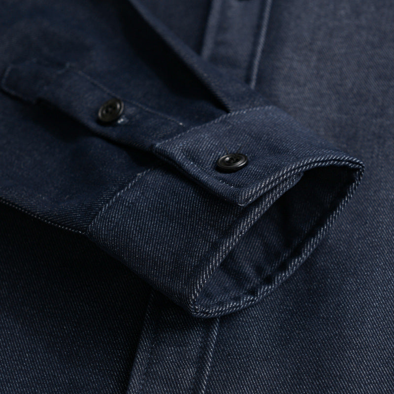 Herren Baumwoll-Denim-Überhemd mit Pattentasche und entspanntem Schnitt Nord Taschen
