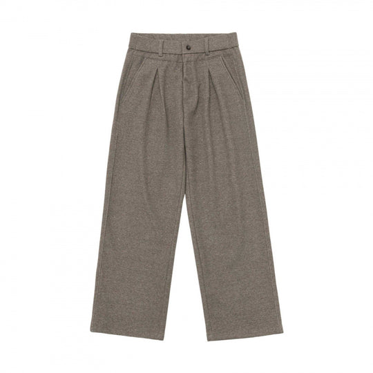 Damen Weite Bundfaltenhose mit hohem Bund und geradem Bein Nord Taschen