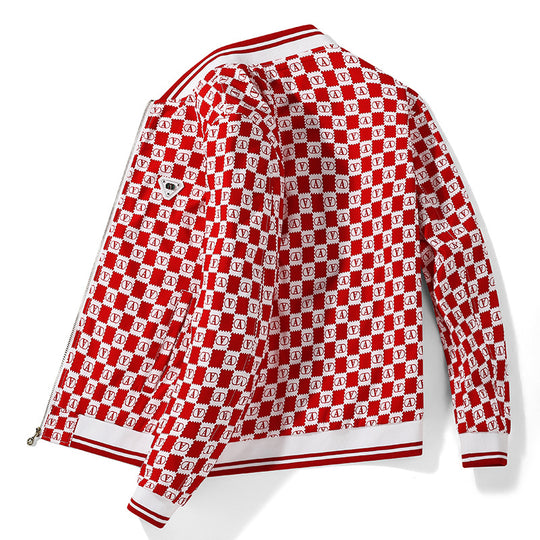 Herren bedruckte Bomberjacke im retro-inspirierten Logo-Muster mit Rippbündchen Nord Taschen