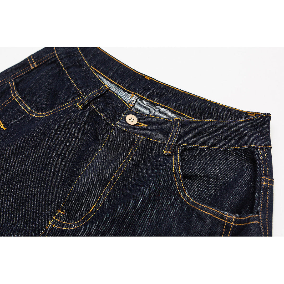 Damen Weite High‑Waist Jeanshose mit Ballon‑Silhouette und seitlichen Zierknöpfen Nord Taschen
