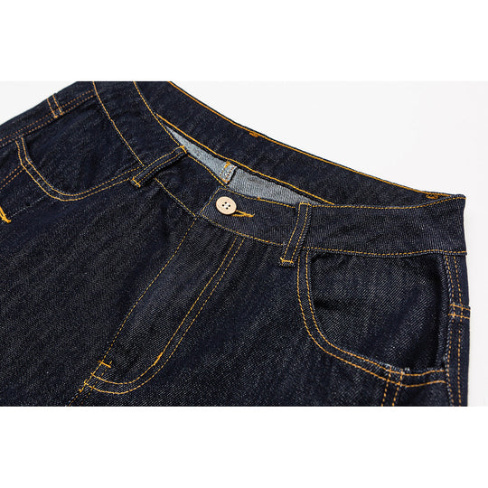 Damen Weite High‑Waist Jeanshose mit Ballon‑Silhouette und seitlichen Zierknöpfen Nord Taschen
