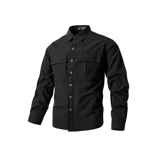 Herren Leichte Hemdenjacke im Utility‑Stil mit aufgesetzten Brustklappen und Knopfleiste Nord Taschen
