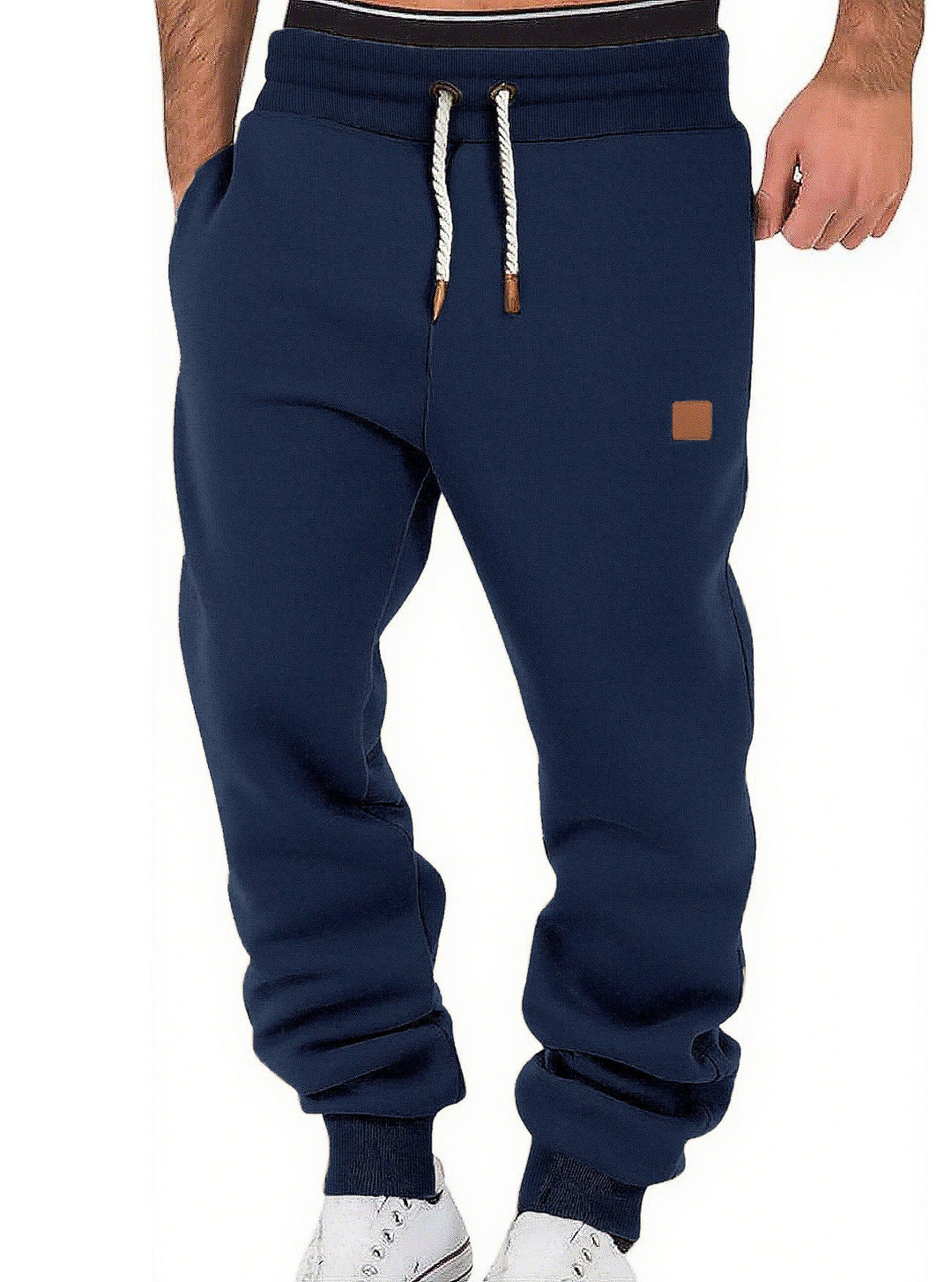 Herren nan komfortable Jogginghose aus hochwertiger Baumwollmischung mit elastischem Bund Kordelzug und Bündchen