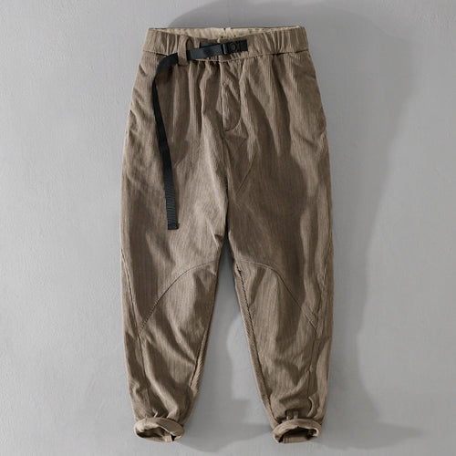 Herren Kord-Chino mit elastischem Bund, Gurtbandschließe und konischem Schnitt Nord Taschen