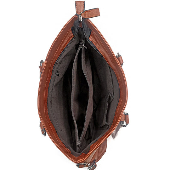 Damen elegante Umhängetasche mit luxuriösem Kunstleder und praktischem Fächerdesign Nord Taschen