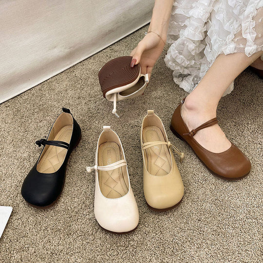 Damen Bequeme und elegante Ballerinas mit verstellbarem Riemen und weicher Innensohle - Vittorelli