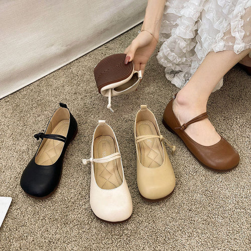 Damen Bequeme und elegante Ballerinas mit verstellbarem Riemen und weicher Innensohle - Vittorelli