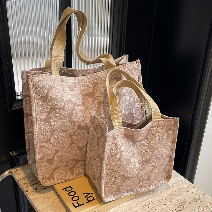 Damen Jute-Tragetasche mit floralem Muster und stabilen Griffen Nord Taschen