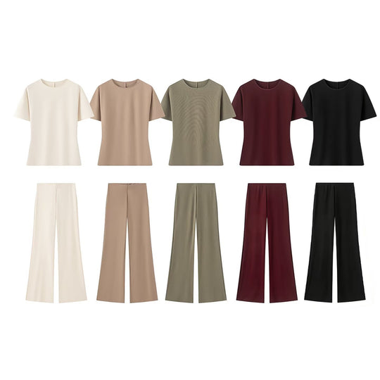 Damen Weite Satinhose mit hoher Taille und fließender Wide‑Leg‑Silhouette Nord Taschen