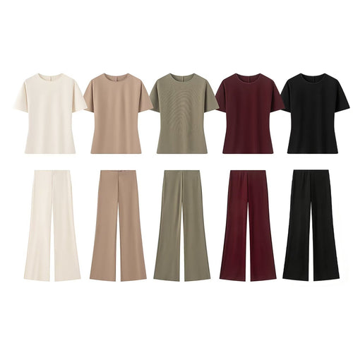 Damen Weite Satinhose mit hoher Taille und fließender Wide‑Leg‑Silhouette Nord Taschen