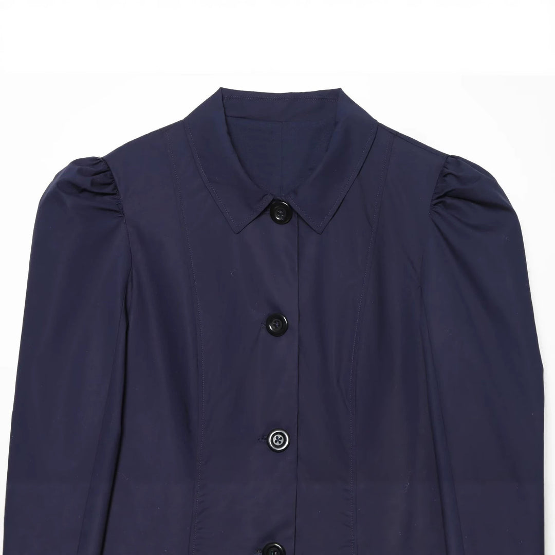 Damen Kurzblazer im Blouson‑Stil mit gerafften Schulterpartien und Knopfleiste Nord Taschen