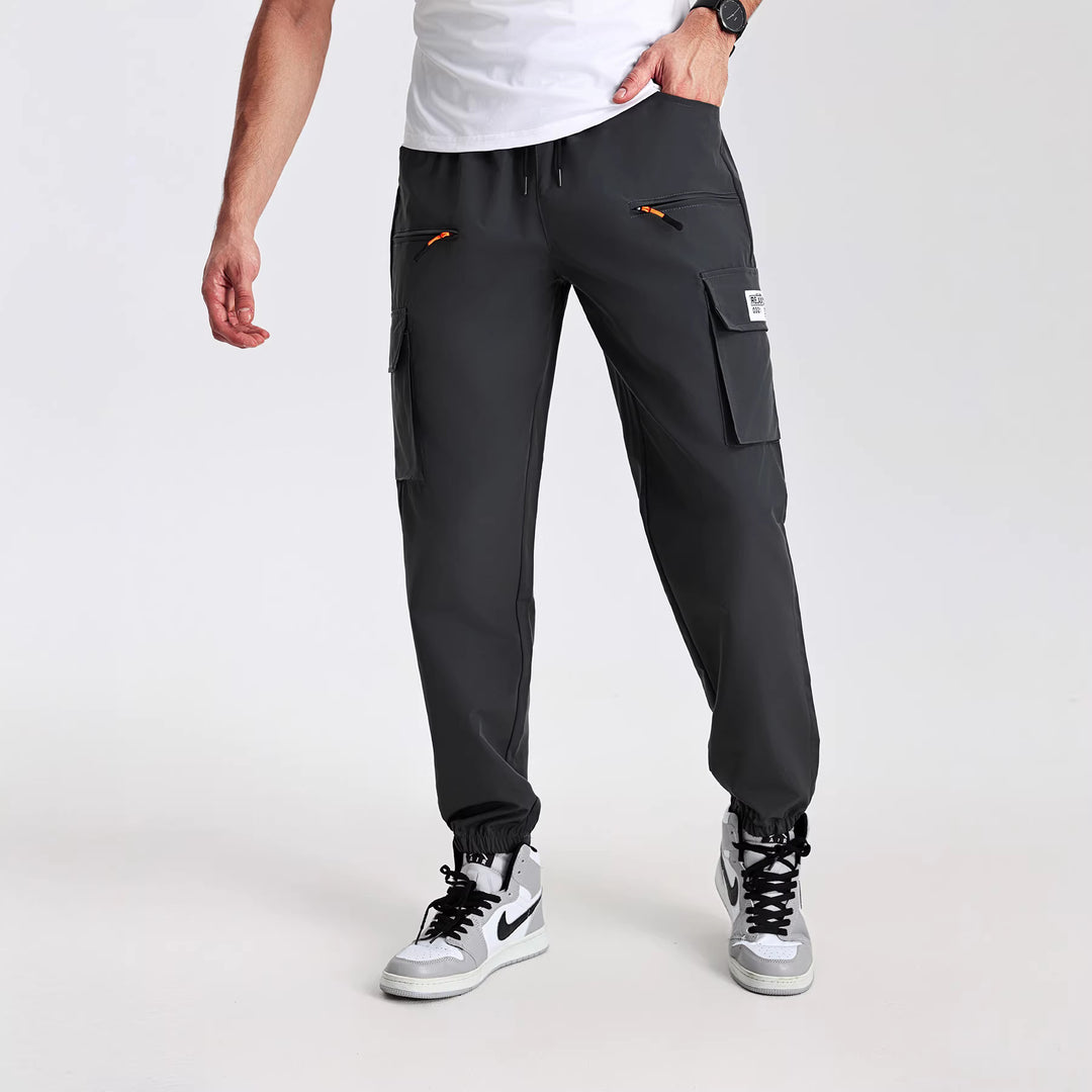 Herren Utility-Cargohose im Joggerstil mit elastischem Bund, Multifachtaschen & Reißverschlusstaschen Nord Taschen