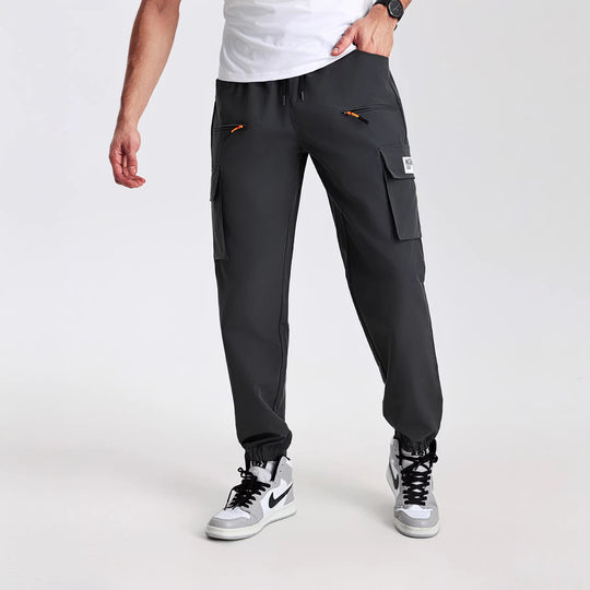 Herren Utility-Cargohose im Joggerstil mit elastischem Bund, Multifachtaschen & Reißverschlusstaschen Nord Taschen