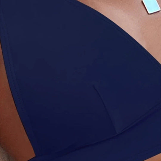 Damen Hochgeschnittener Bikini mit V-Ausschnitt und breiten Trägern Nord Taschen