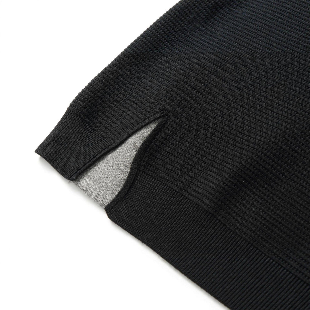 Damen Strukturiertes Rundhals-Sweatshirt mit seitlichem Keilschlitz Nord Taschen
