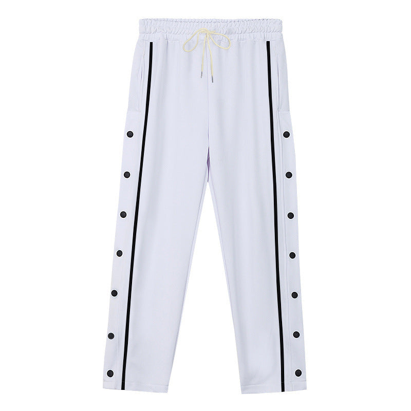 Herren Sportliche Snap-Trackhose mit seitlichen Druckknopfleisten und Tunnelzug Nord Taschen