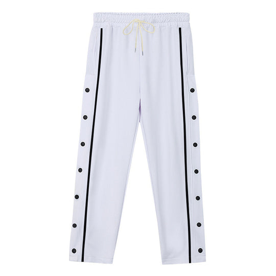 Herren Sportliche Snap-Trackhose mit seitlichen Druckknopfleisten und Tunnelzug Nord Taschen