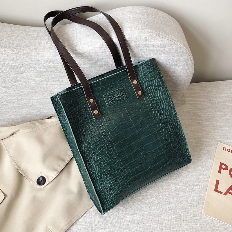 Damen stilvolle Umhängetasche aus hochwertigem Kunstleder im Krokodil-Look Nord Taschen