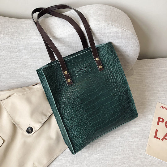 Damen stilvolle Umhängetasche aus hochwertigem Kunstleder im Krokodil-Look Nord Taschen