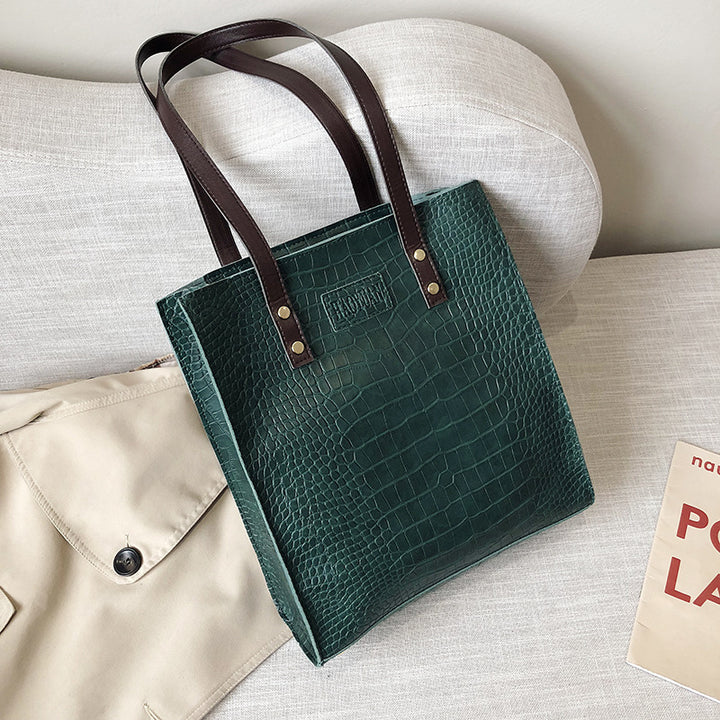 Damen stilvolle Umhängetasche aus hochwertigem Kunstleder im Krokodil-Look Nord Taschen