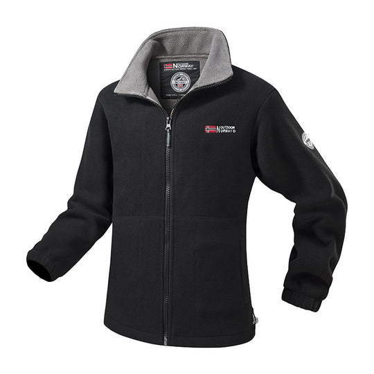 Herren Robuste Trekking-Fleecejacke mit hohem Stehkragen, durchgehendem Reißverschluss & praktischen Eingrifftaschen Nord Taschen