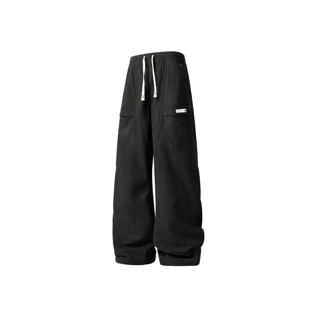 Herren Weite Cord-Cargohose mit Tunnelzugbund, Klapptaschen & gerippter Struktur Nord Taschen
