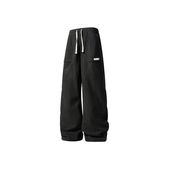 Herren Weite Cord-Cargohose mit Tunnelzugbund, Klapptaschen & gerippter Struktur Nord Taschen