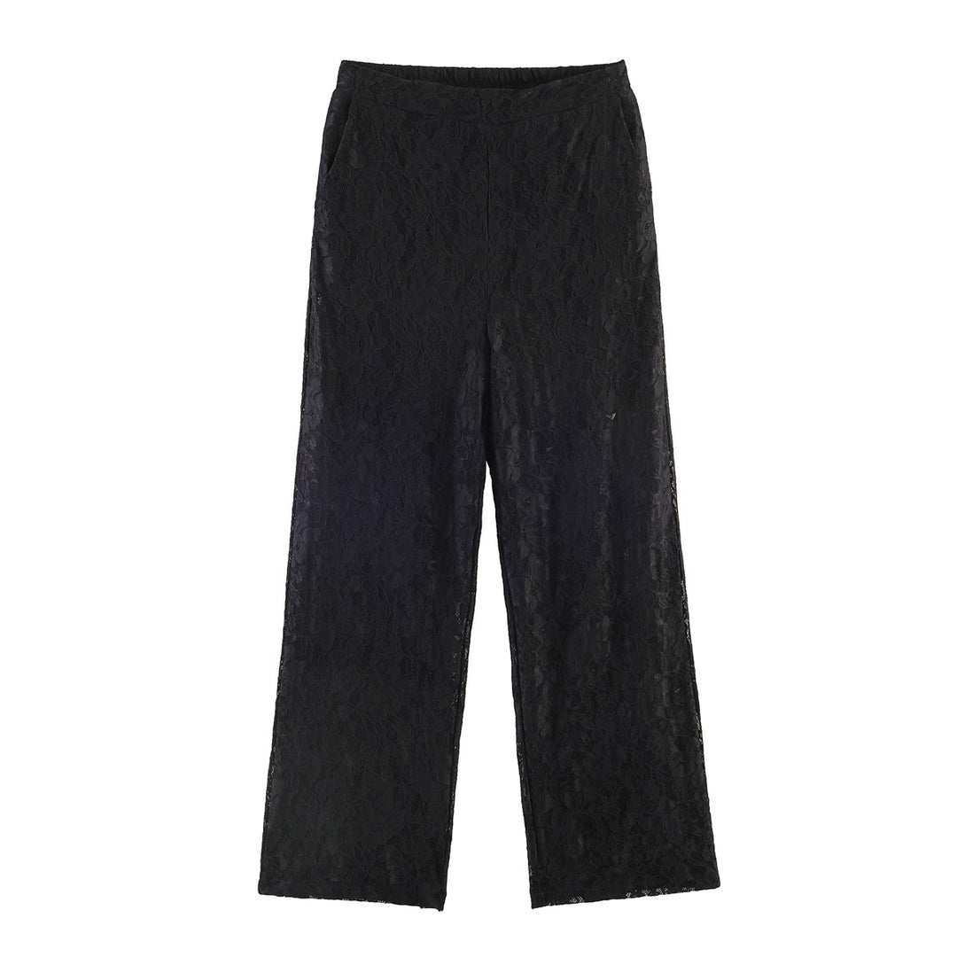 Damen Hochelastische Spitzenhose mit weitem Bein und hoher Taille Nord Taschen
