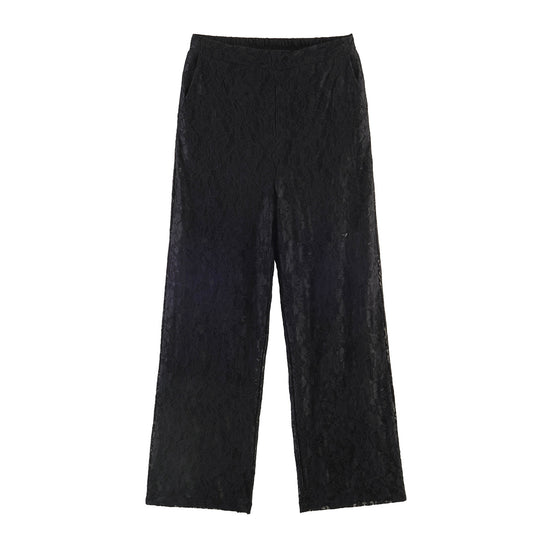 Damen Hochelastische Spitzenhose mit weitem Bein und hoher Taille Nord Taschen