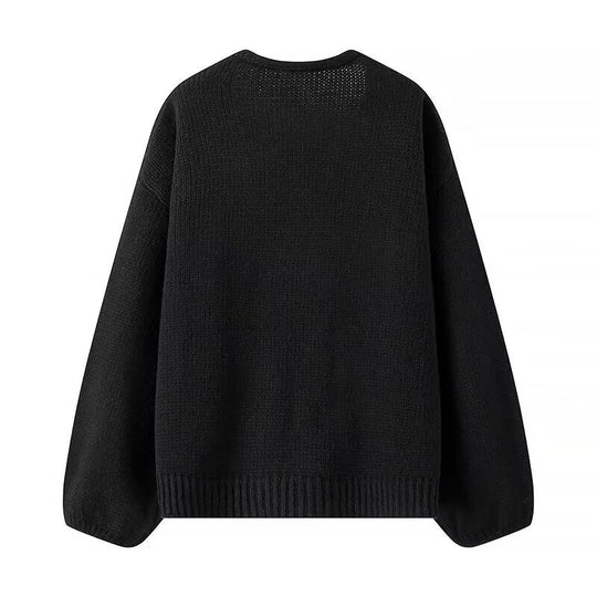 Damen Oversized Strickcardigan mit V-Ausschnitt und Pailletten‑Schleifen Nord Taschen