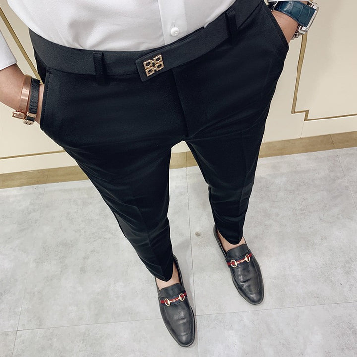 Herren moderne tapered Anzughose mit Bügelfalte, Stretchkomfort und verdecktem Hakenverschluss Nord Taschen