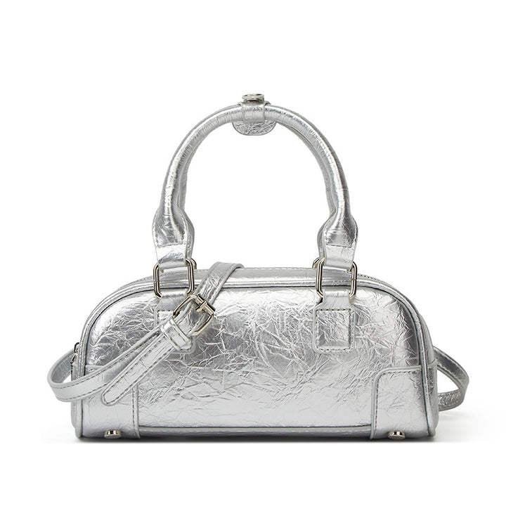 Damen Henkeltasche mit strukturiertem hochglänzendem Finish und verstellbarem Schulterriemen Nord Taschen